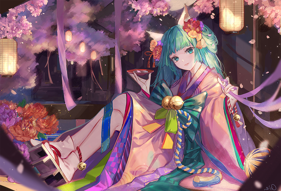 This is a pixiv picture whose title is 狐miku.