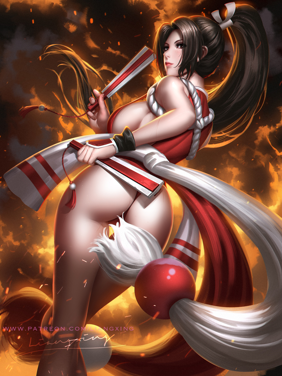 This is a pixiv picture whose title is Mai Shiranui.