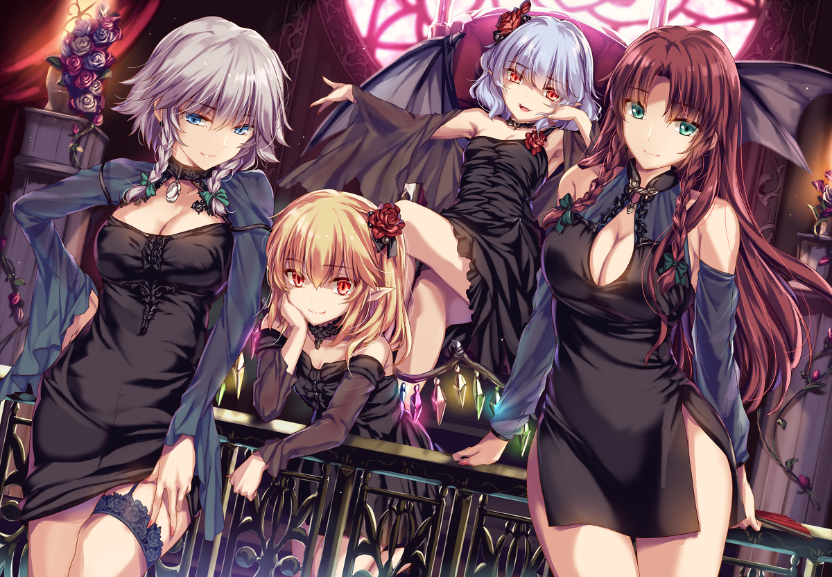 This is a pixiv picture whose title is ノワール紅魔館～主従４人組～.