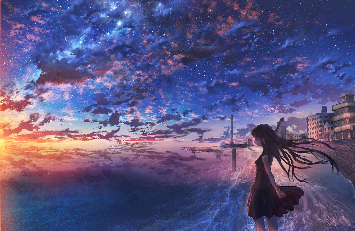 This is a pixiv picture whose title is 海岸.