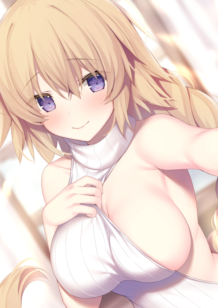 This is a pixiv picture whose title is 縦セタ自撮りジャンヌ.