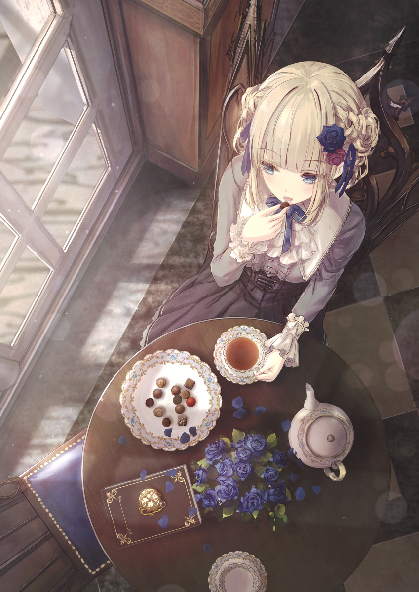 This is a pixiv picture whose title is 紅茶とチョコレイト.