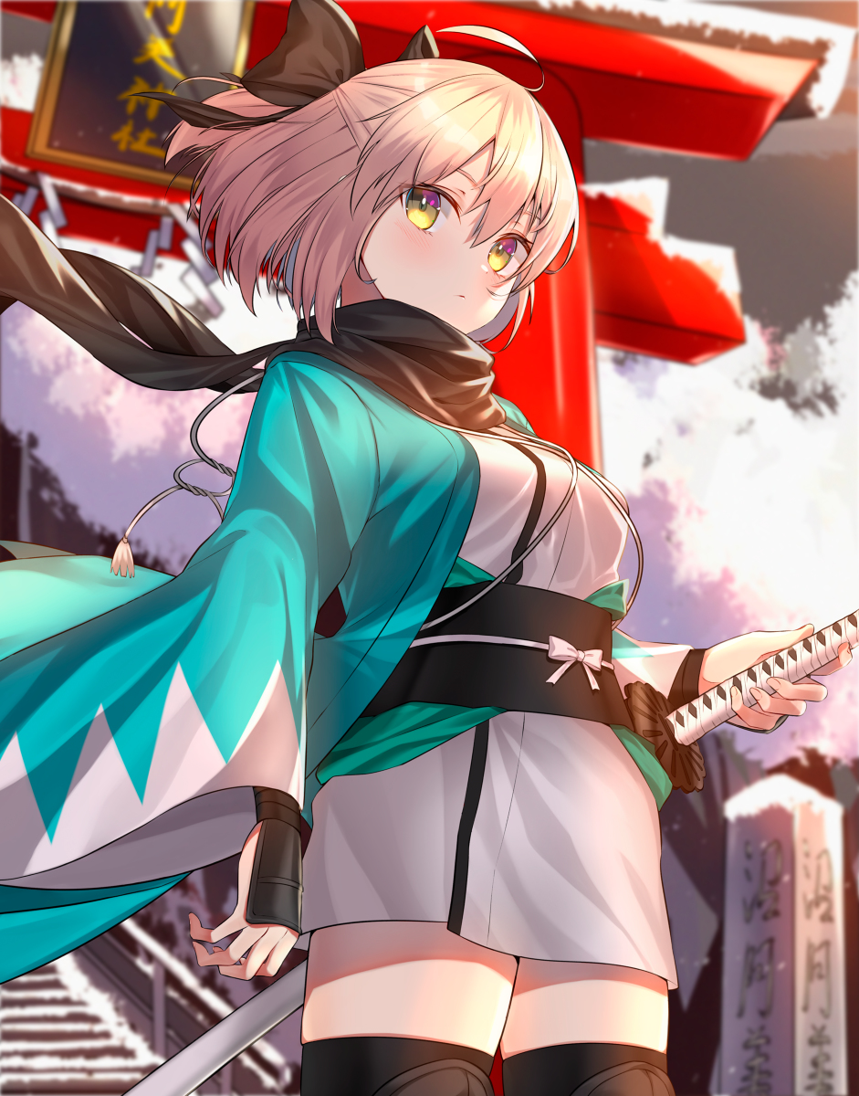 This is a pixiv picture whose title is 沖田さん.