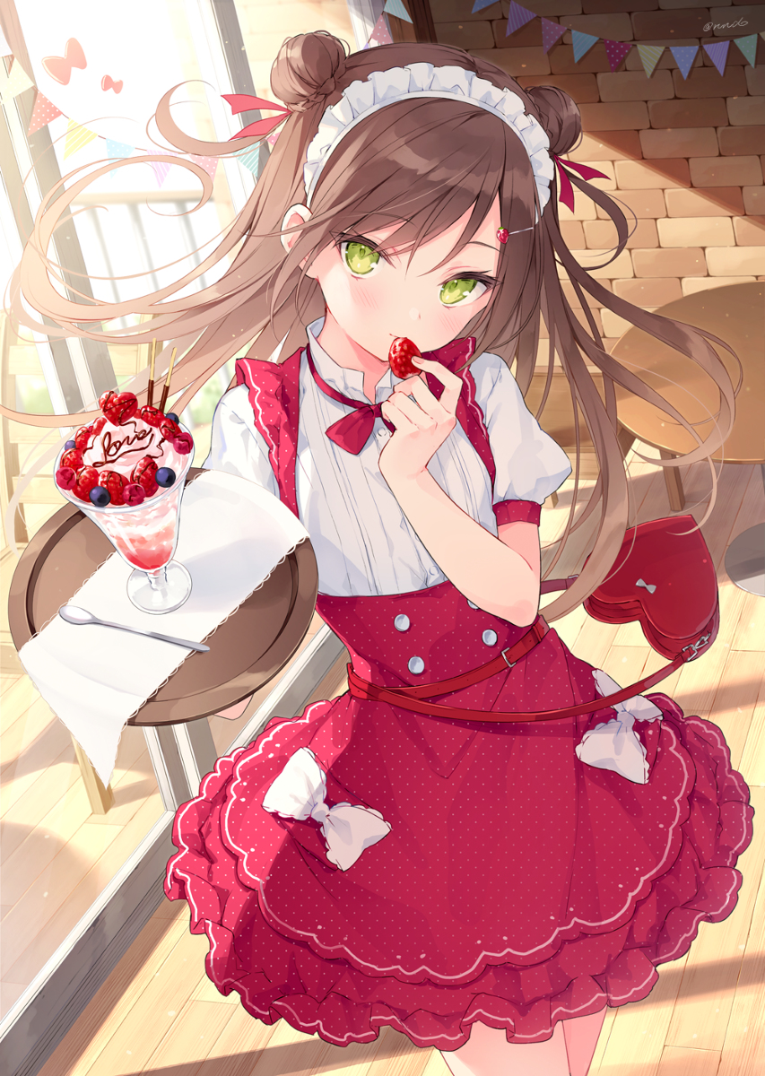 This is a pixiv picture whose title is イチゴな彼女。.