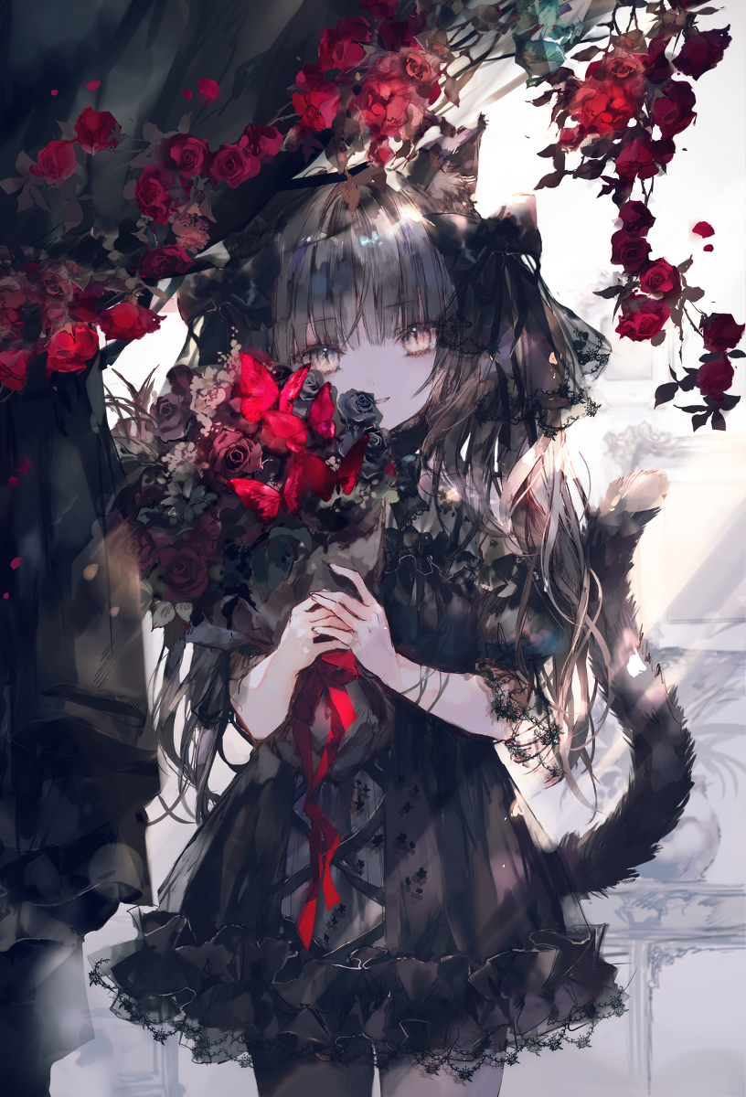 This is a pixiv picture whose title is 黒猫.