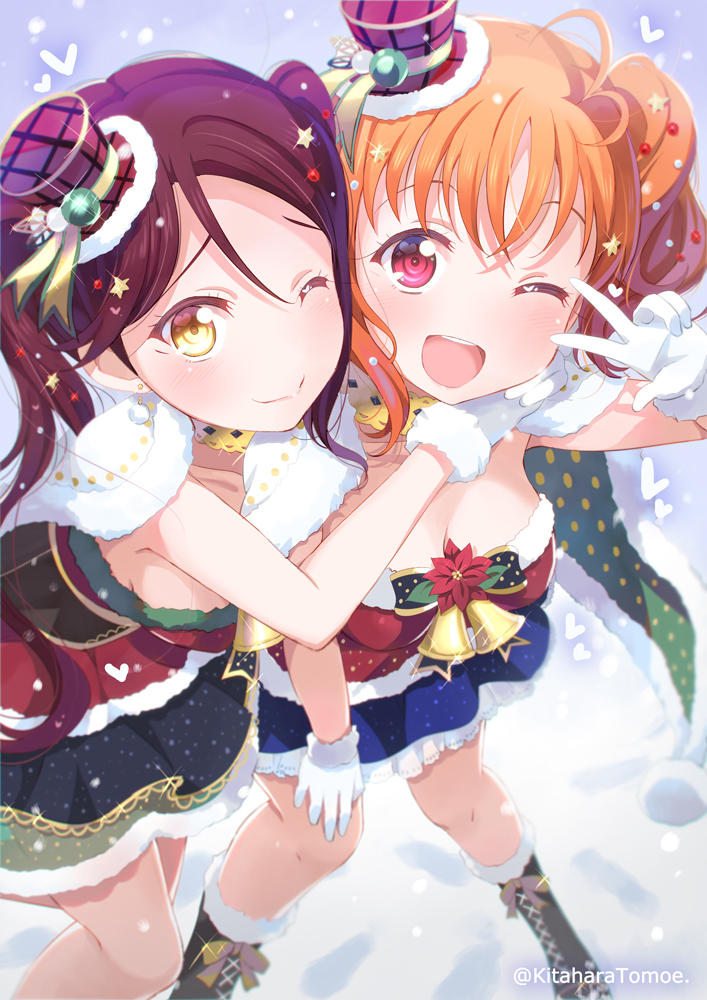 This is a pixiv picture whose title is ちかりこサンタがやってきた🍊🌸🎄.