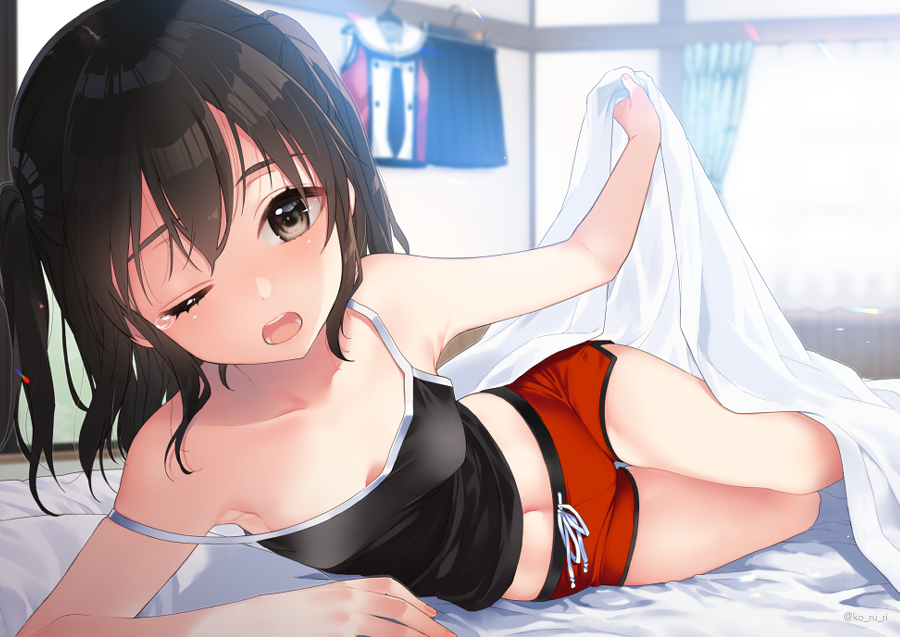 This is a pixiv picture whose title is 朝川内.