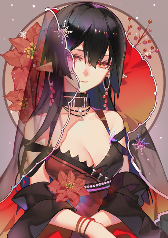 This is a pixiv picture whose title is Poinsettia.