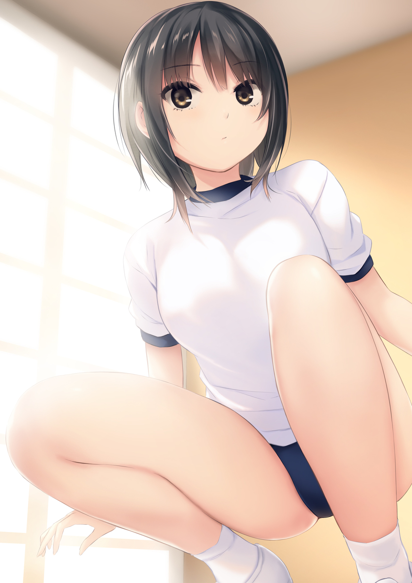 This is a pixiv picture whose title is しゃがむ.