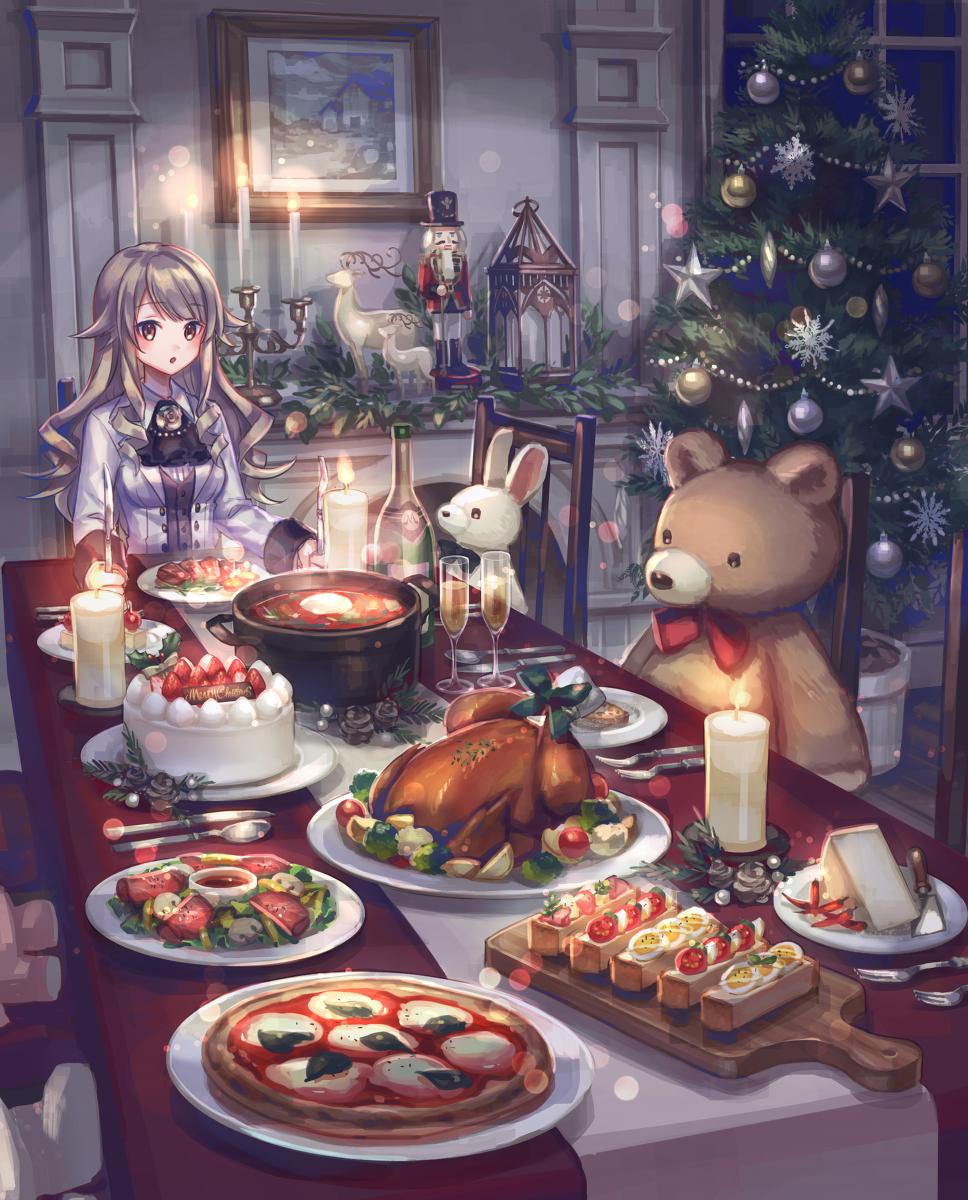 This is a pixiv picture whose title is ごちそうクリスマス.