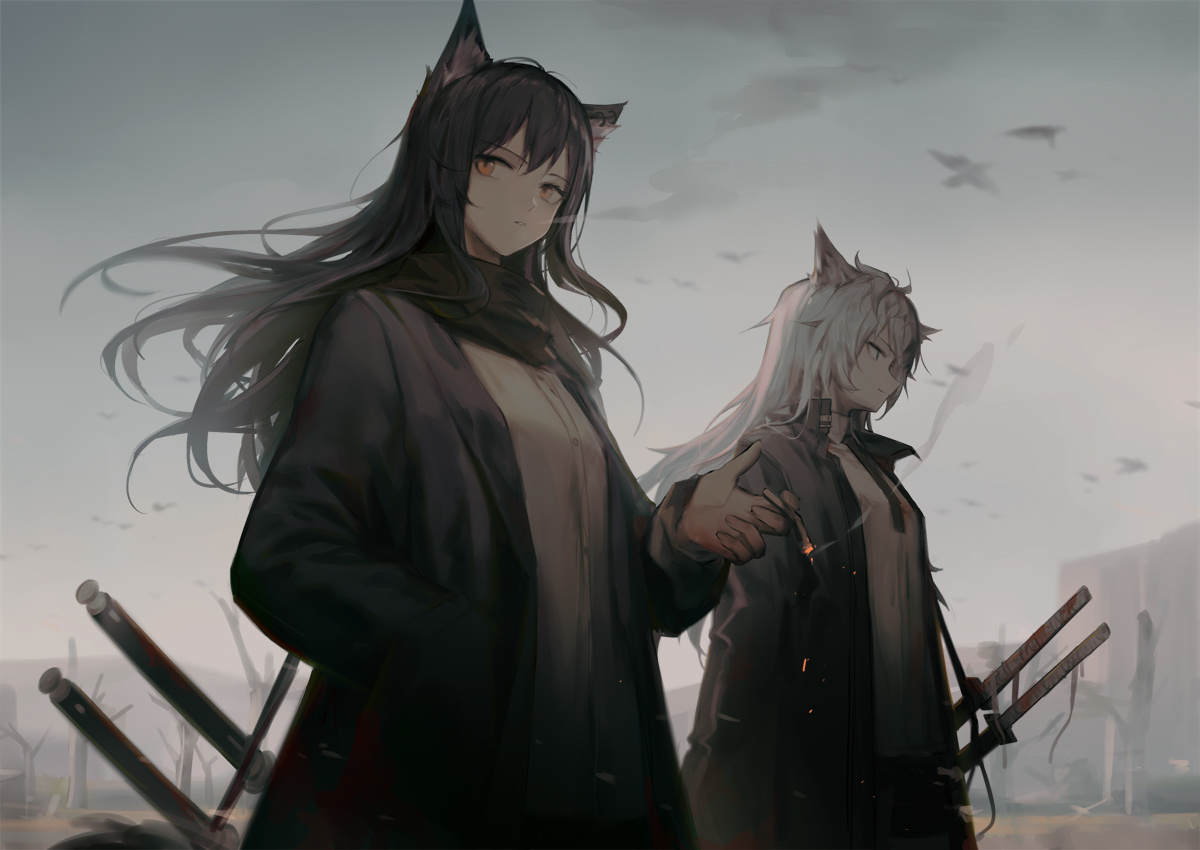 This is a pixiv picture whose title is 🐺🐺.