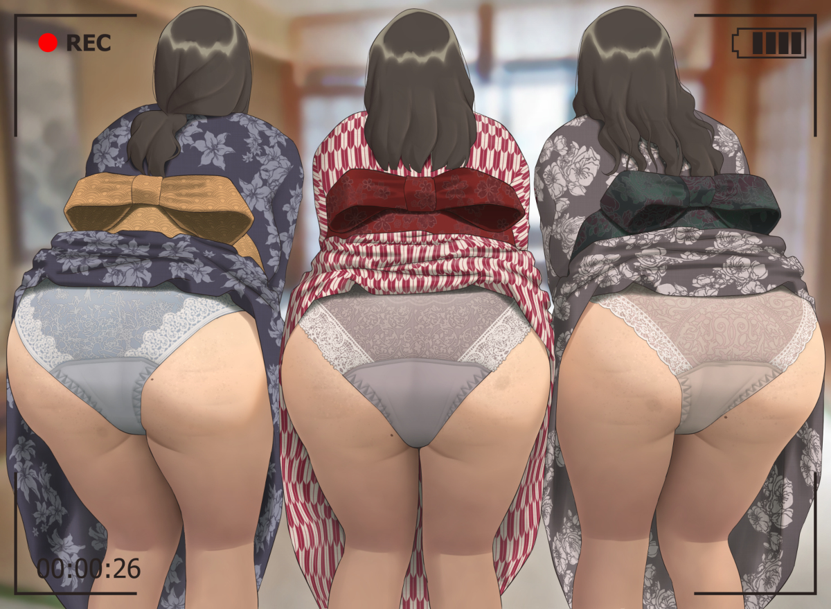 This is a pixiv picture whose title is 浴衣お姉さん尻.