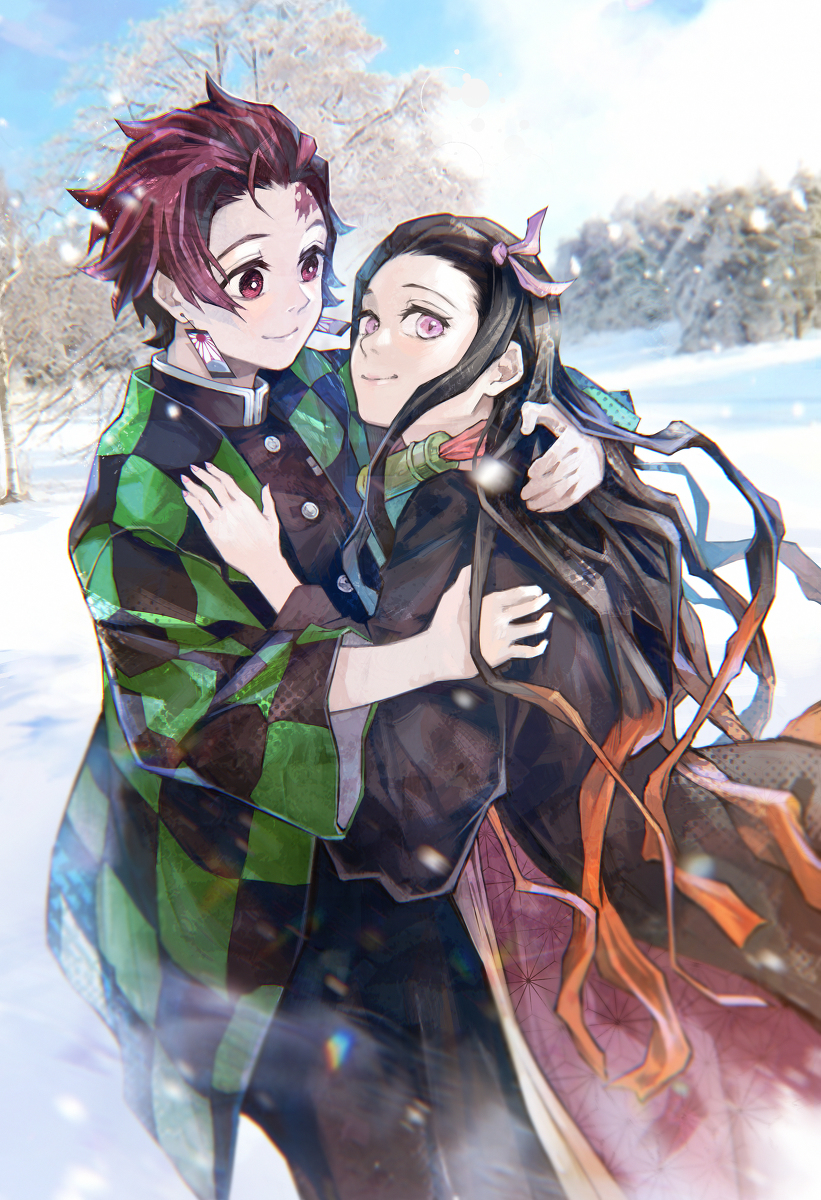 This is a pixiv picture whose title is 兄妹の絆.
