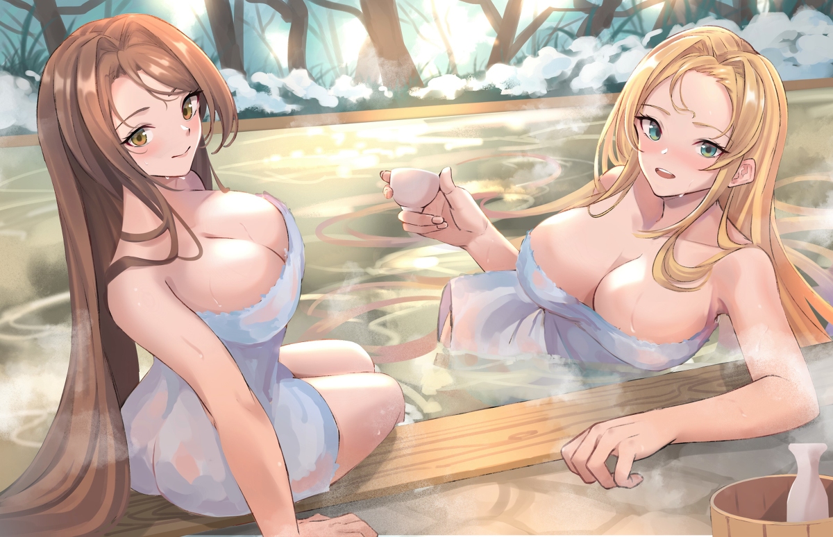 This is a pixiv picture whose title is 年末温泉旅行.
