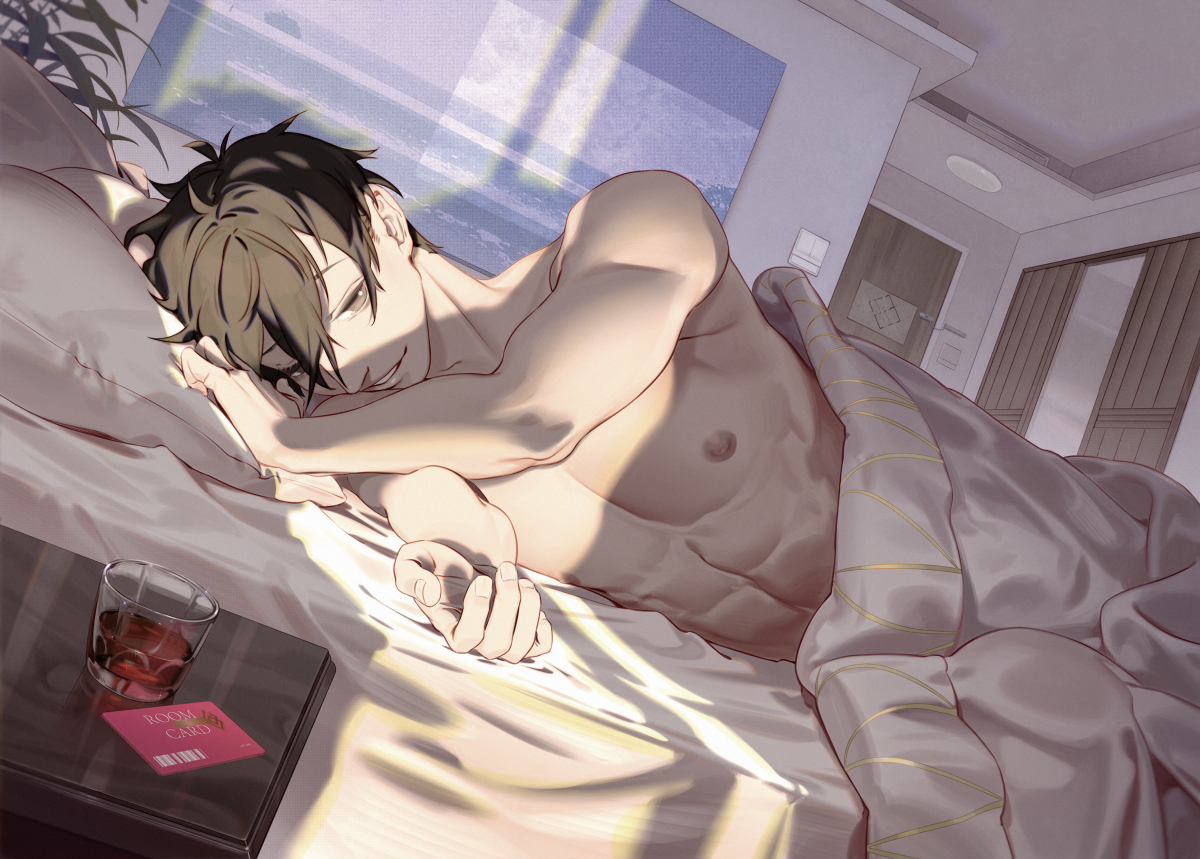 This is a pixiv picture whose title is 目を開けた朝.