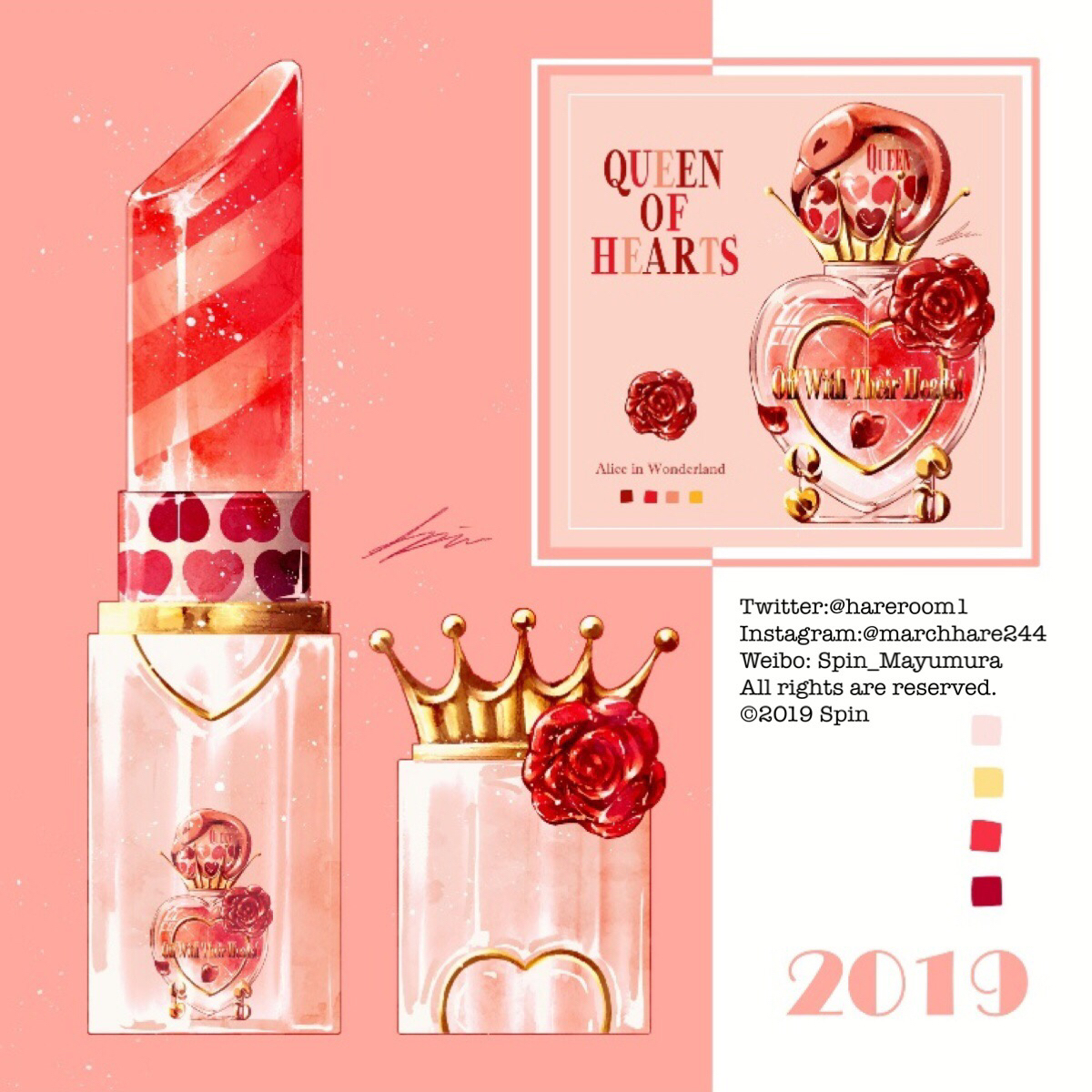 This is a pixiv picture whose title is Lipsticks 2019.