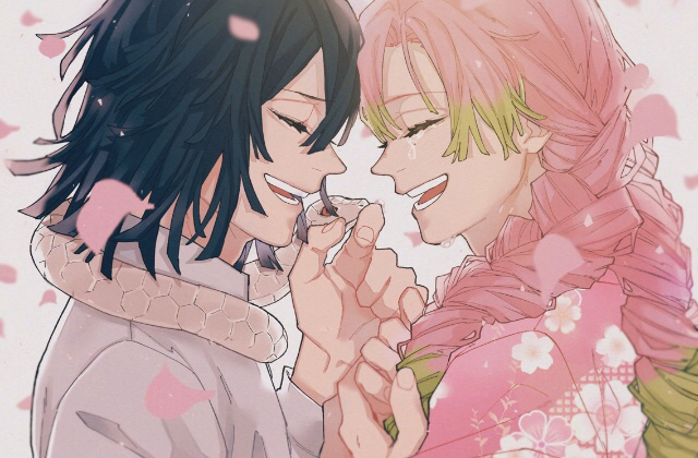 This is a pixiv picture whose title is おばみつ🐍🍡.