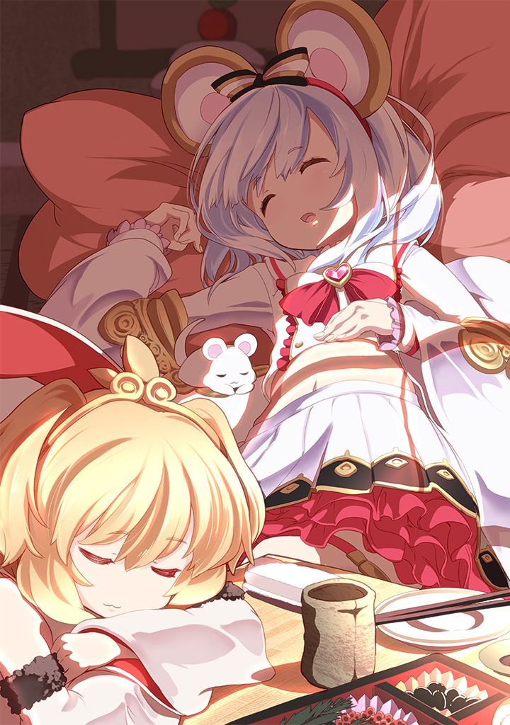 This is a pixiv picture whose title is あけまして寝正月🐭.