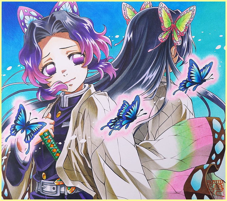 This is a pixiv picture whose title is しのぶ（＆カナエ）.