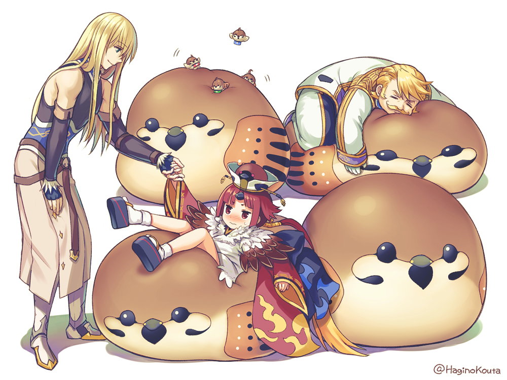 This is a pixiv picture whose title is 雀クッション.
