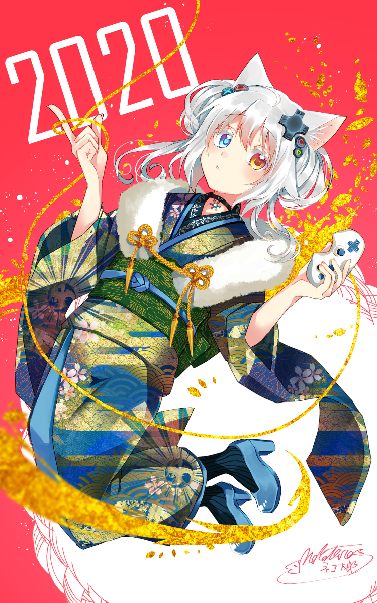 This is a pixiv picture whose title is ネコ年.