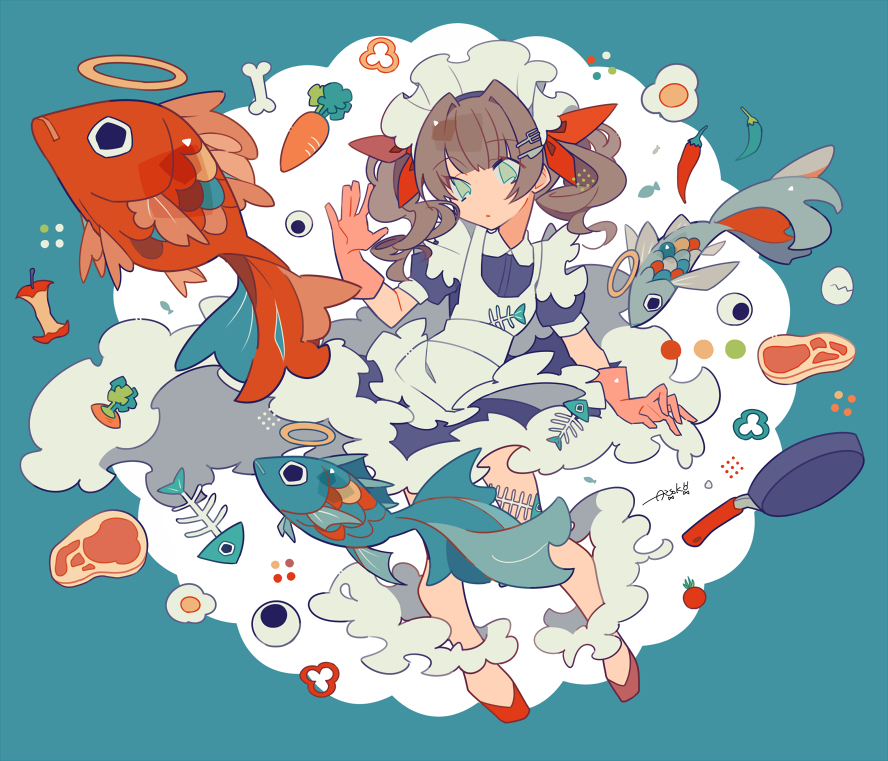 This is a pixiv picture whose title is 飽食.