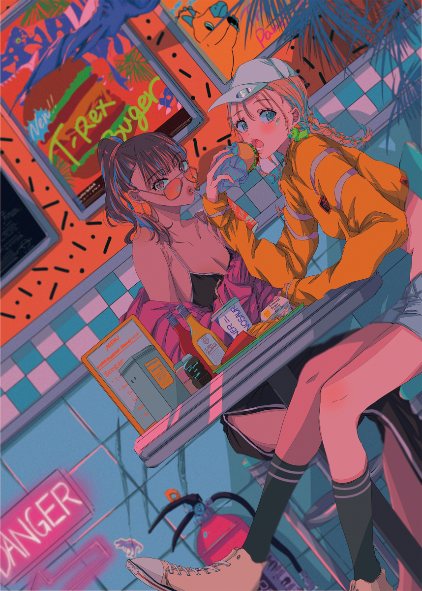 This is a pixiv picture whose title is ダイナー・ダイナソー.
