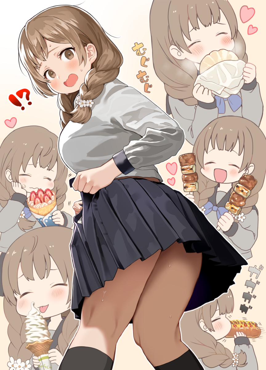 This is a pixiv picture whose title is 「…もしかして太った～？何でぇ…？」.