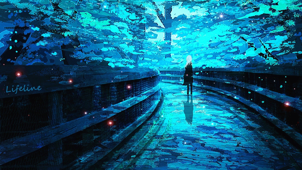 This is a pixiv picture whose title is 廊道.