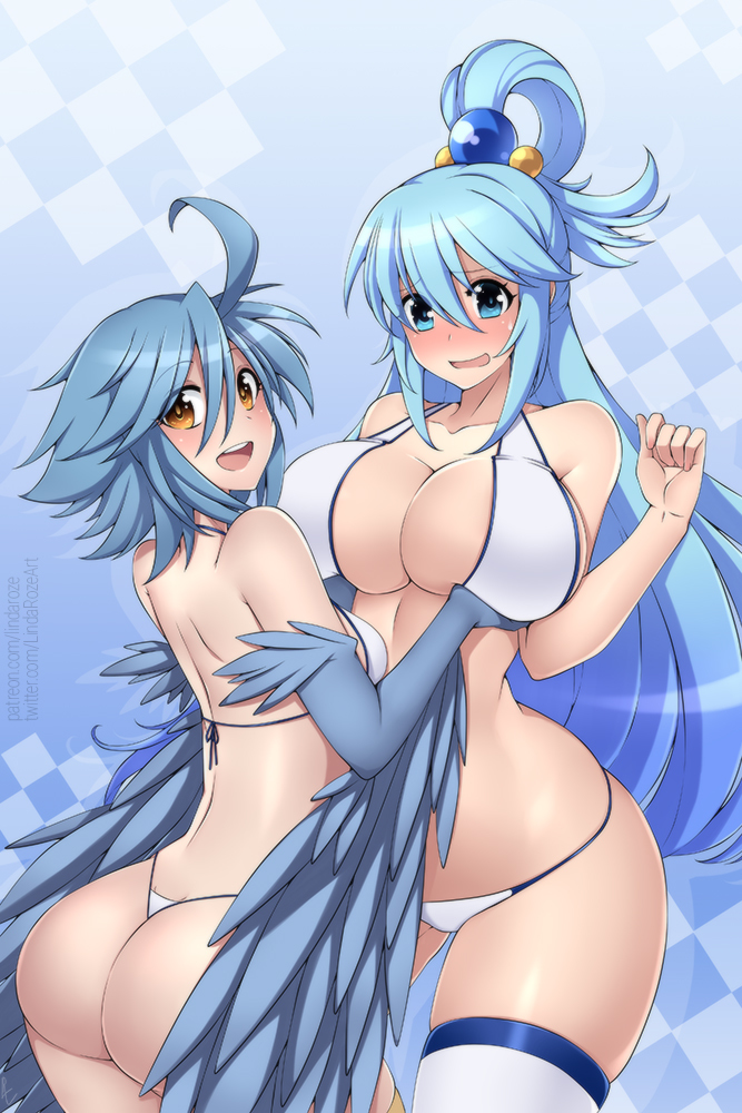 This is a pixiv picture whose title is Papi x Aqua.