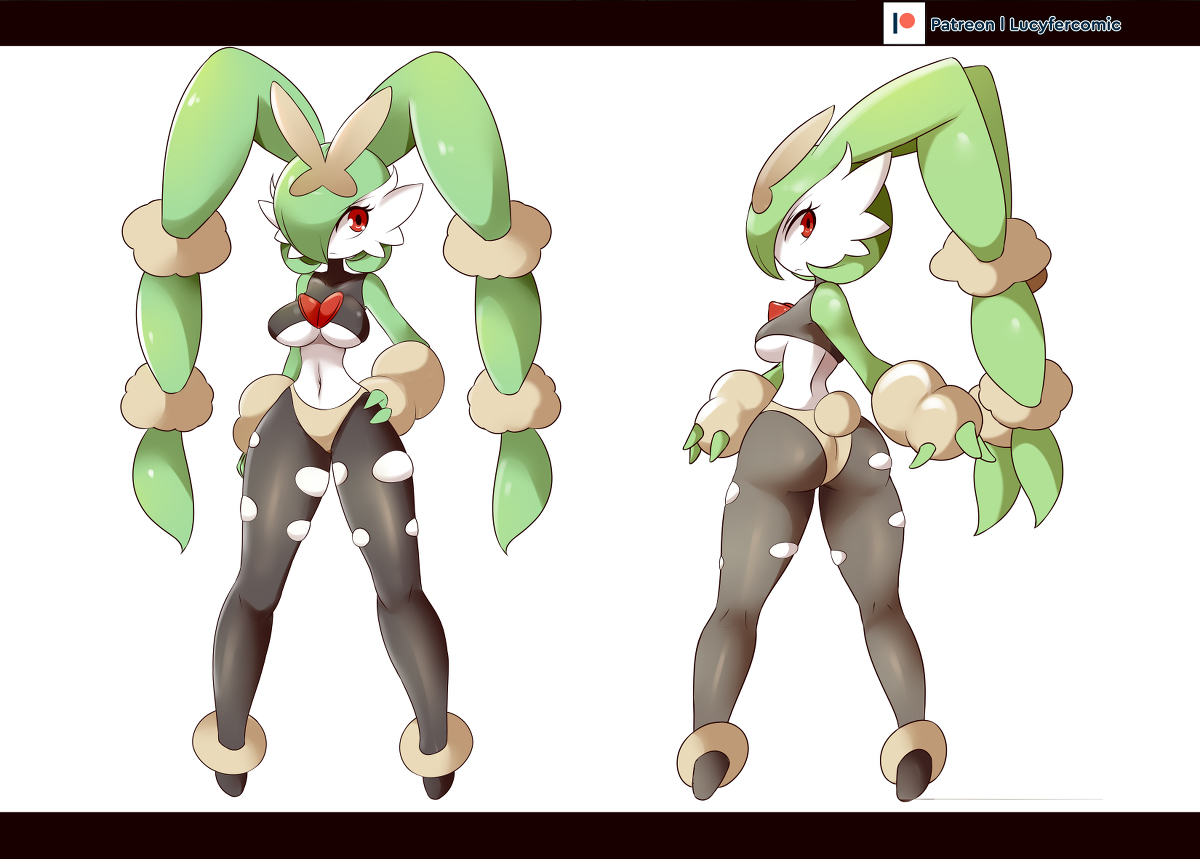 This is a pixiv picture whose title is Mega Lopunny/Gardevoir.