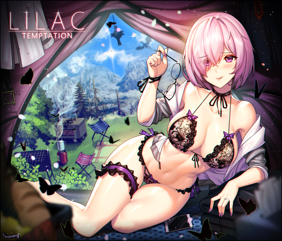 This is a pixiv picture whose title is マシュ - Lilac Temptation.