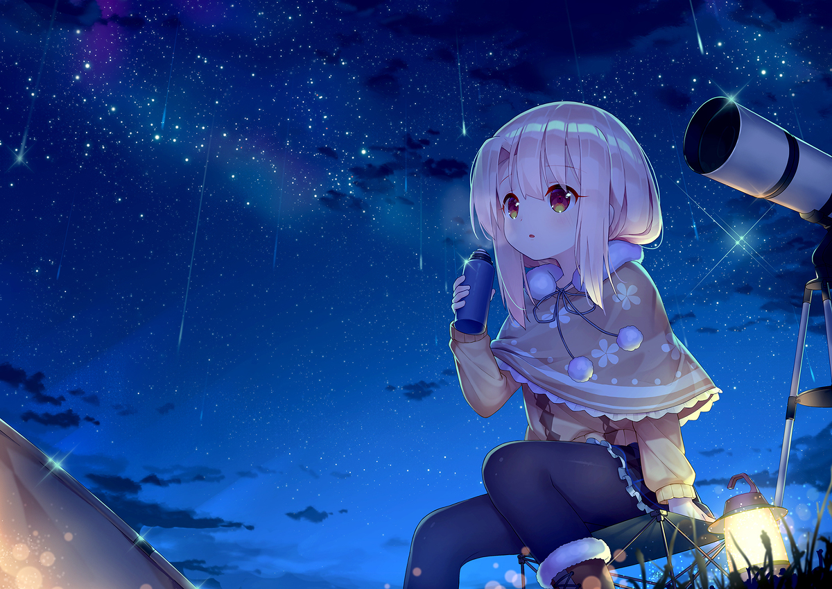 This is a pixiv picture whose title is 今夜の星、綺麗….