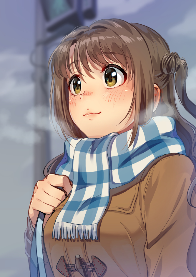 This is a pixiv picture whose title is 曇り冬の日に登校する卯月.