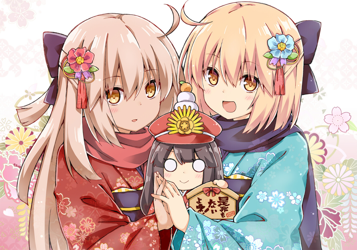 This is a pixiv picture whose title is 明けましておめで沖田さん.