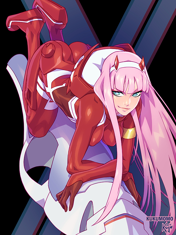 This is a pixiv picture whose title is Zero Two.