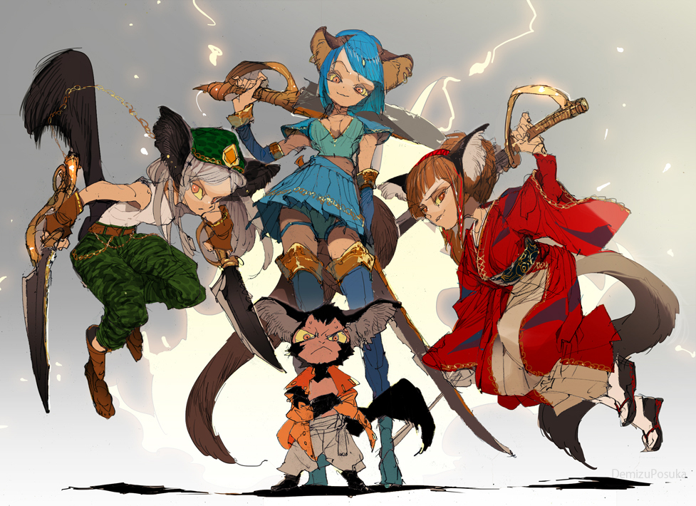 This is a pixiv picture whose title is 三人の豪傑.