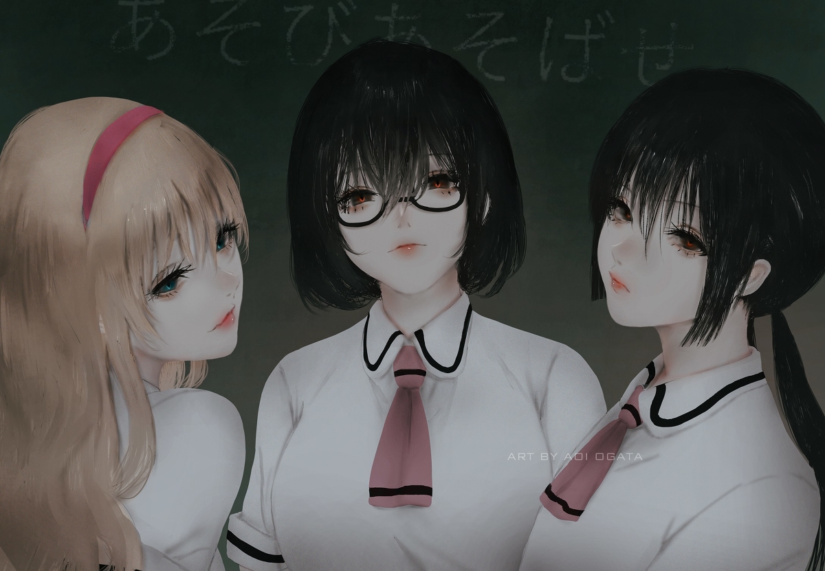 This is a pixiv picture whose title is Asobi asobase.