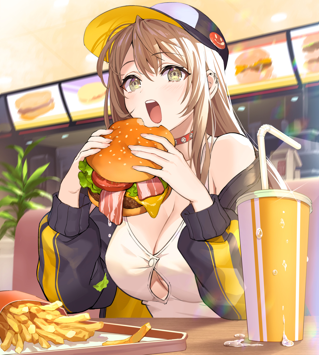 This is a pixiv picture whose title is 🚩🍔🚩.