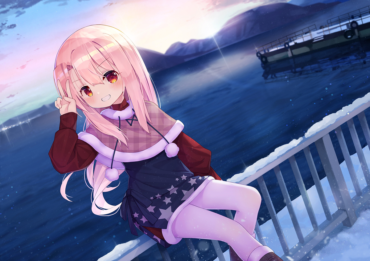 This is a pixiv picture whose title is 洞爺湖の前で.