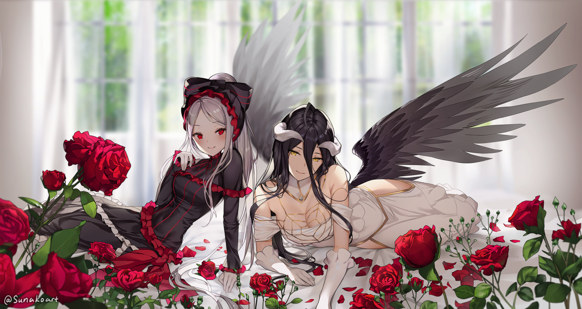 This is a pixiv picture whose title is Albedo & Shalltear.