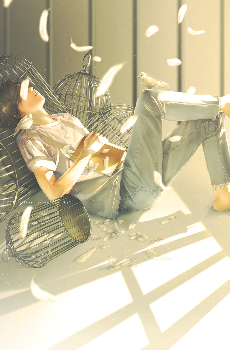 This is a pixiv picture whose title is 鳥籠.