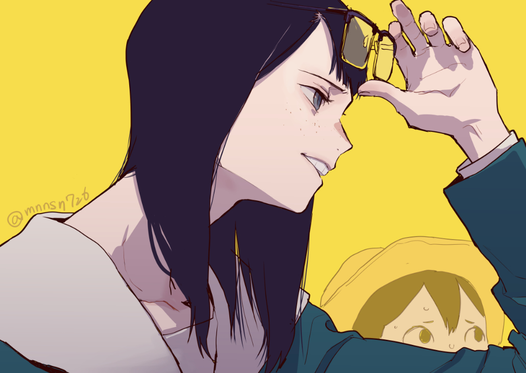 This is a pixiv picture whose title is 映像研.