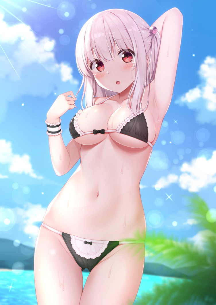 This is a pixiv picture whose title is メイドビキニのティッシュちゃん.