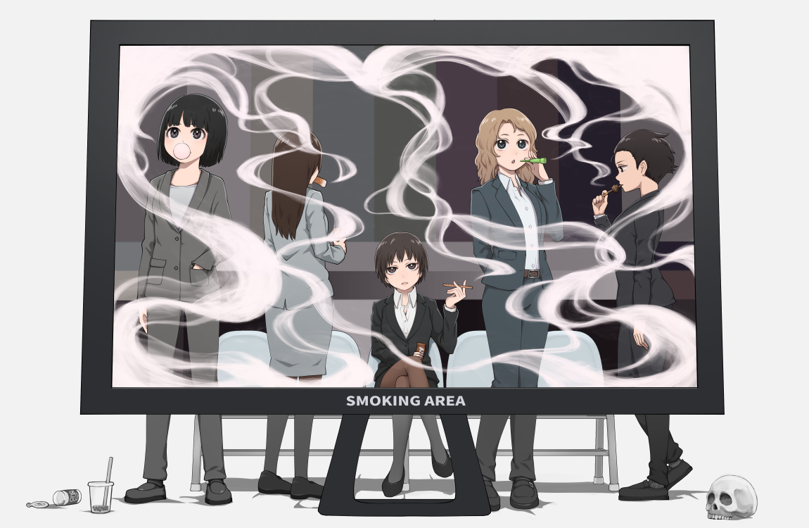 This is a pixiv picture whose title is 煙にまいてくれないか.