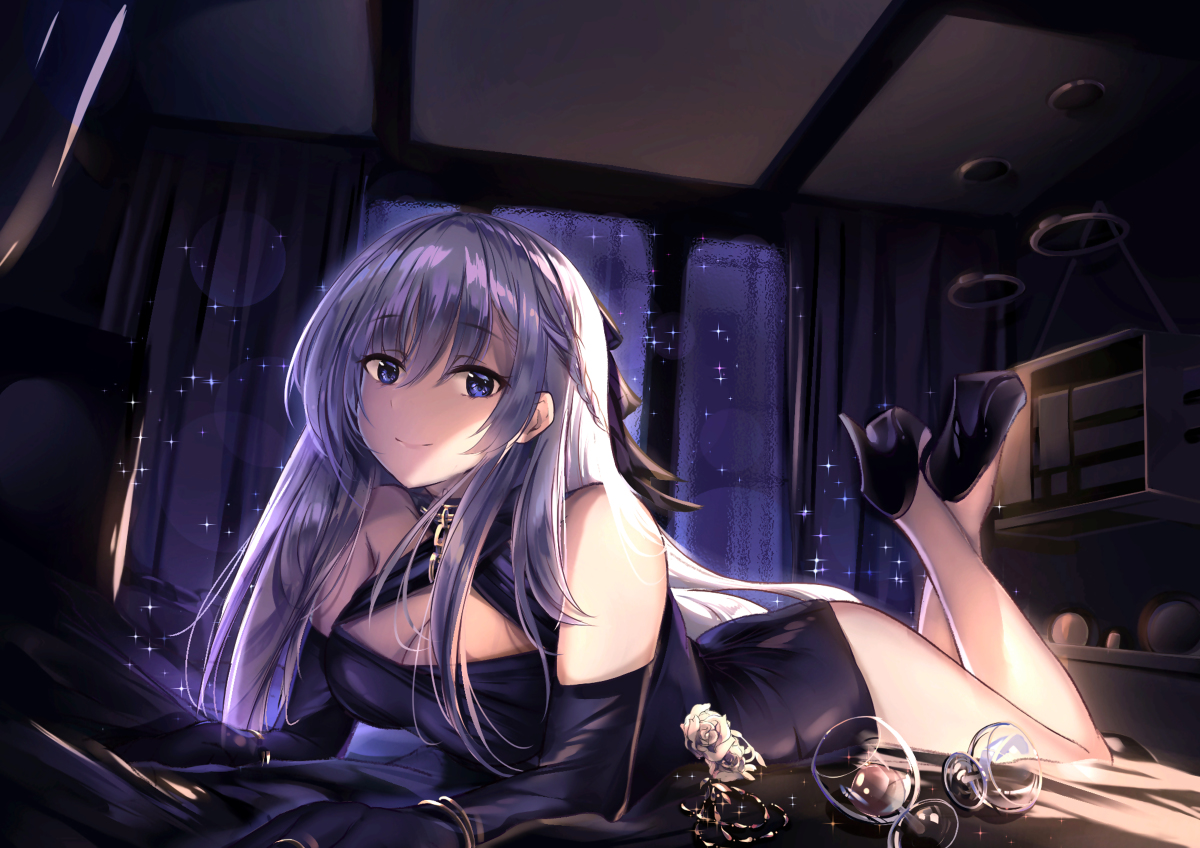 This is a pixiv picture whose title is 夜.