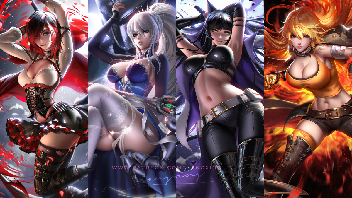 This is a pixiv picture whose title is RWBY.