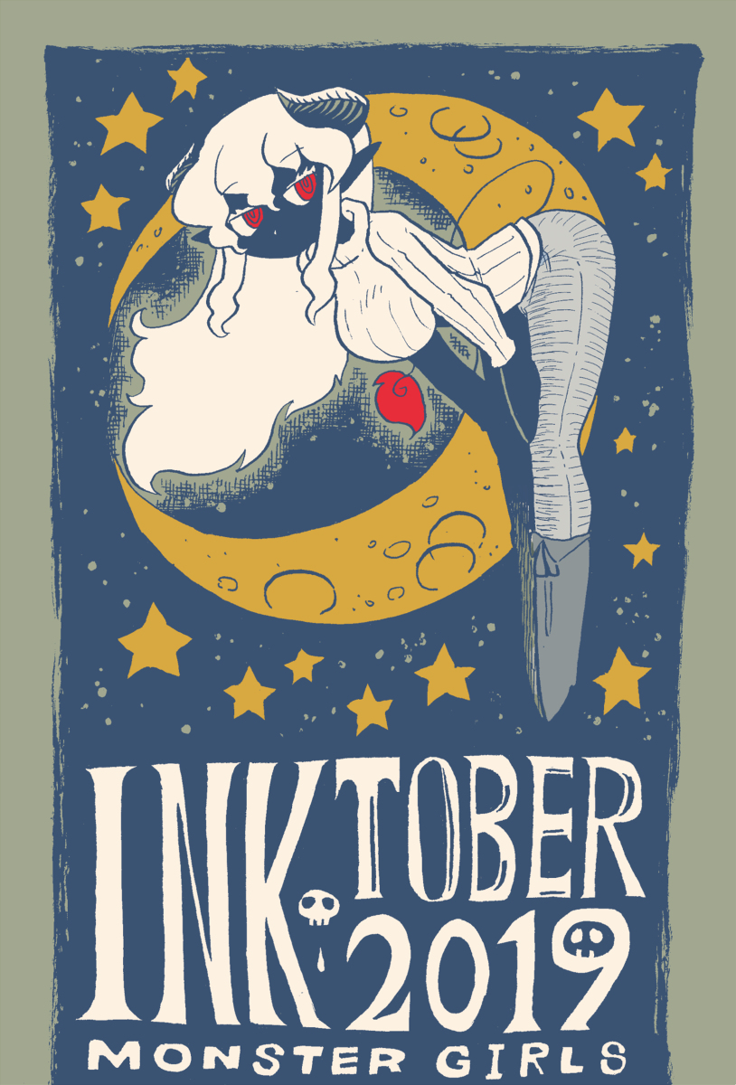 This is a pixiv picture whose title is inktober 人外娘編.