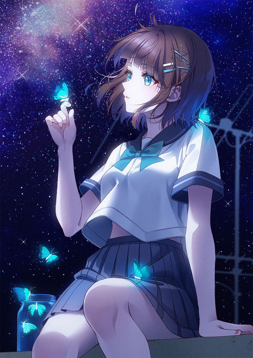 This is a pixiv picture whose title is 天の川の下🌌.