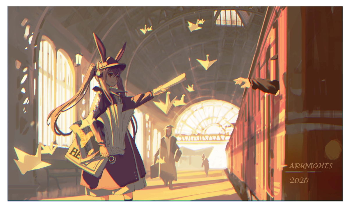 This is a pixiv picture whose title is 报童阿米娅.